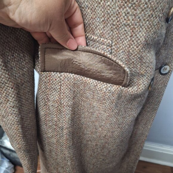 Mackintosh Montello Wool Jacket Brown Coat Buttons Vintage Womens Size 12 - Picture 13 of 16